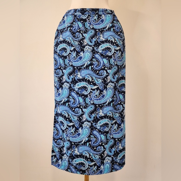 Briggs New York Dresses & Skirts - Vintage Briggs Petite Blue Paisley Teachers Skirt